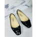 JIMMY CHOO GENNA BALLET FLATS BLACK FACETED ACCENTS SIZE 38 1/2