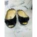 JIMMY CHOO GENNA BALLET FLATS BLACK FACETED ACCENTS SIZE 38 1/2