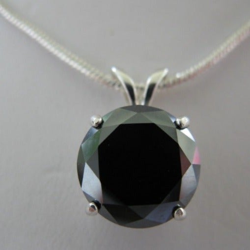 2.82ct 100% REAL EARTH MINED BLACK DIAMOND NECKLACE, CERTIFICATE,FREE DIA TESTER