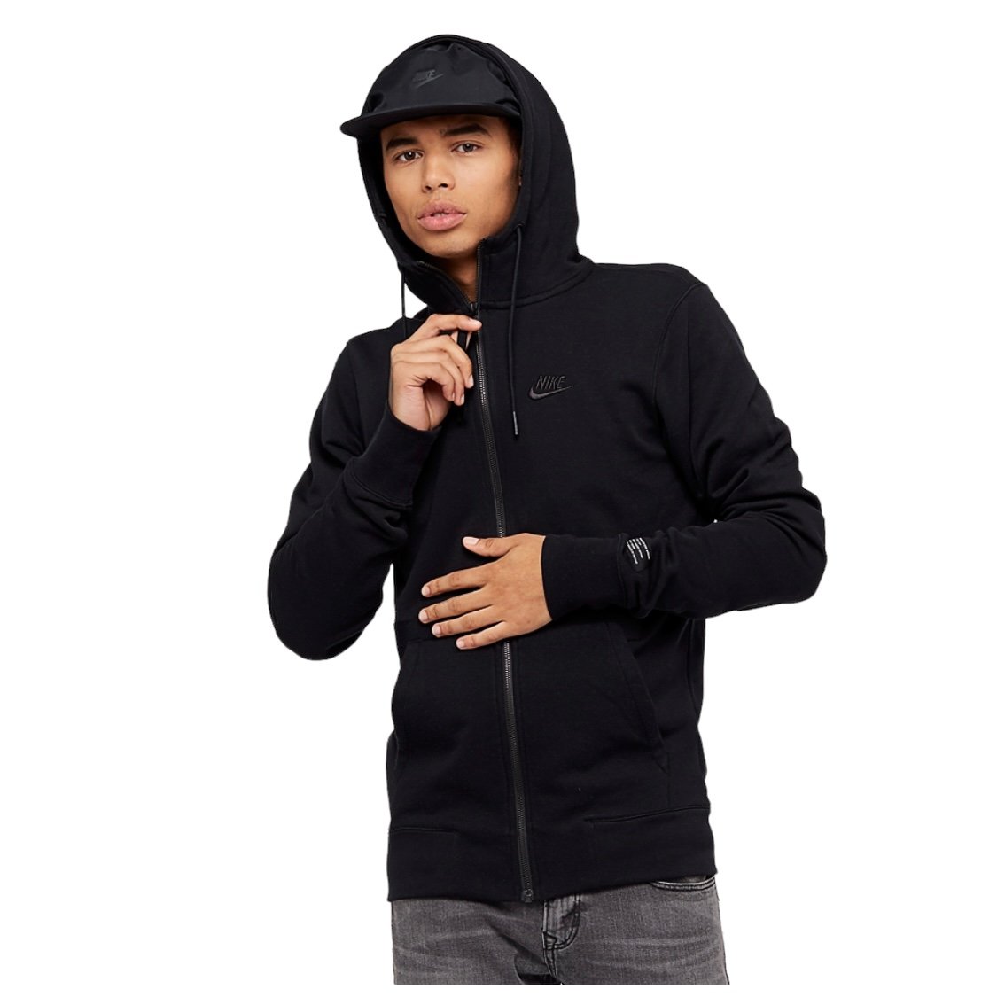 Nike Air Force 1 AF1 Full Zip Sweater Black 925438-010 Men Size Medium *Stain*