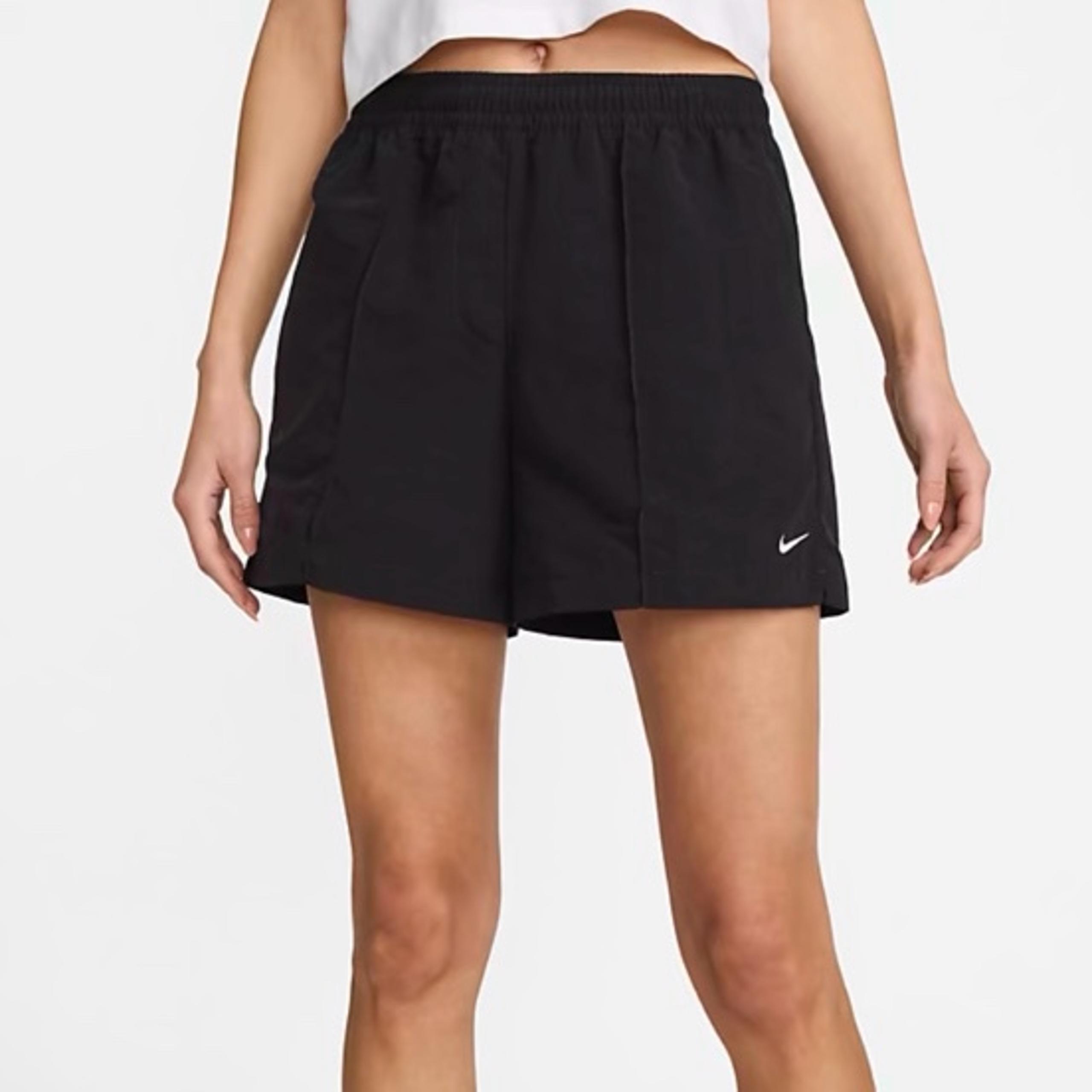Nike Black Woven Cotton Blend Everywhere Drawstring Shorts