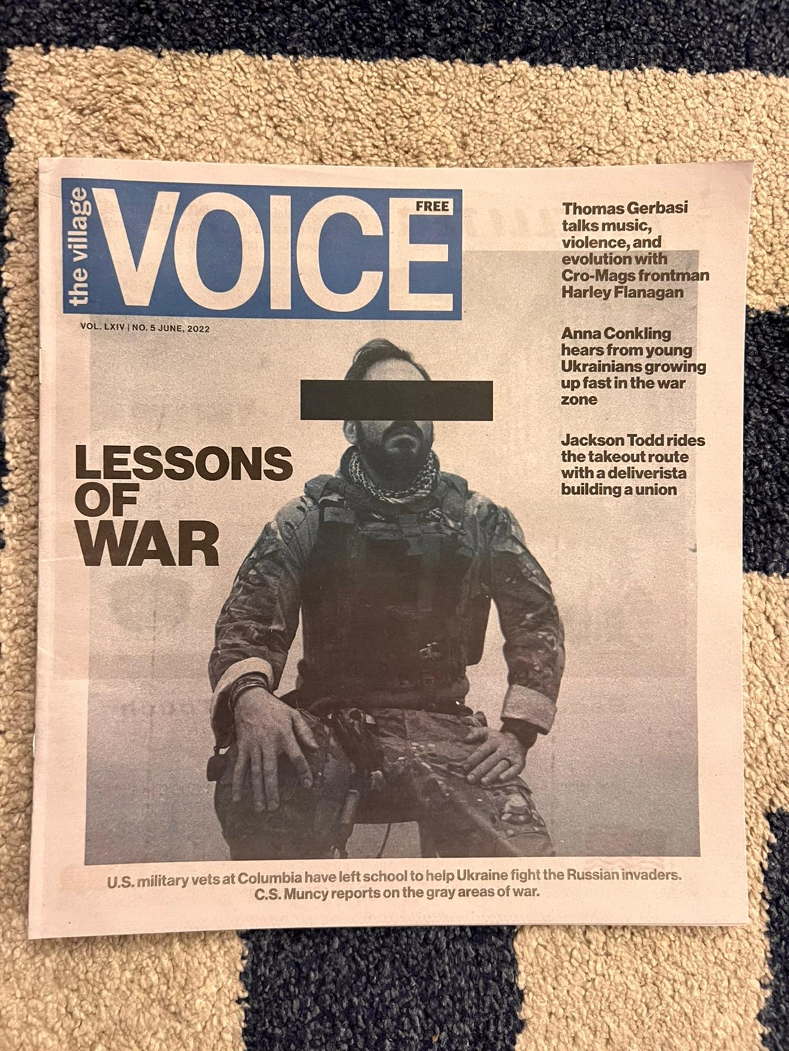 The Village Voice June 2022 Newspaper Lessons of War Cro-Mags Harley Flanagan