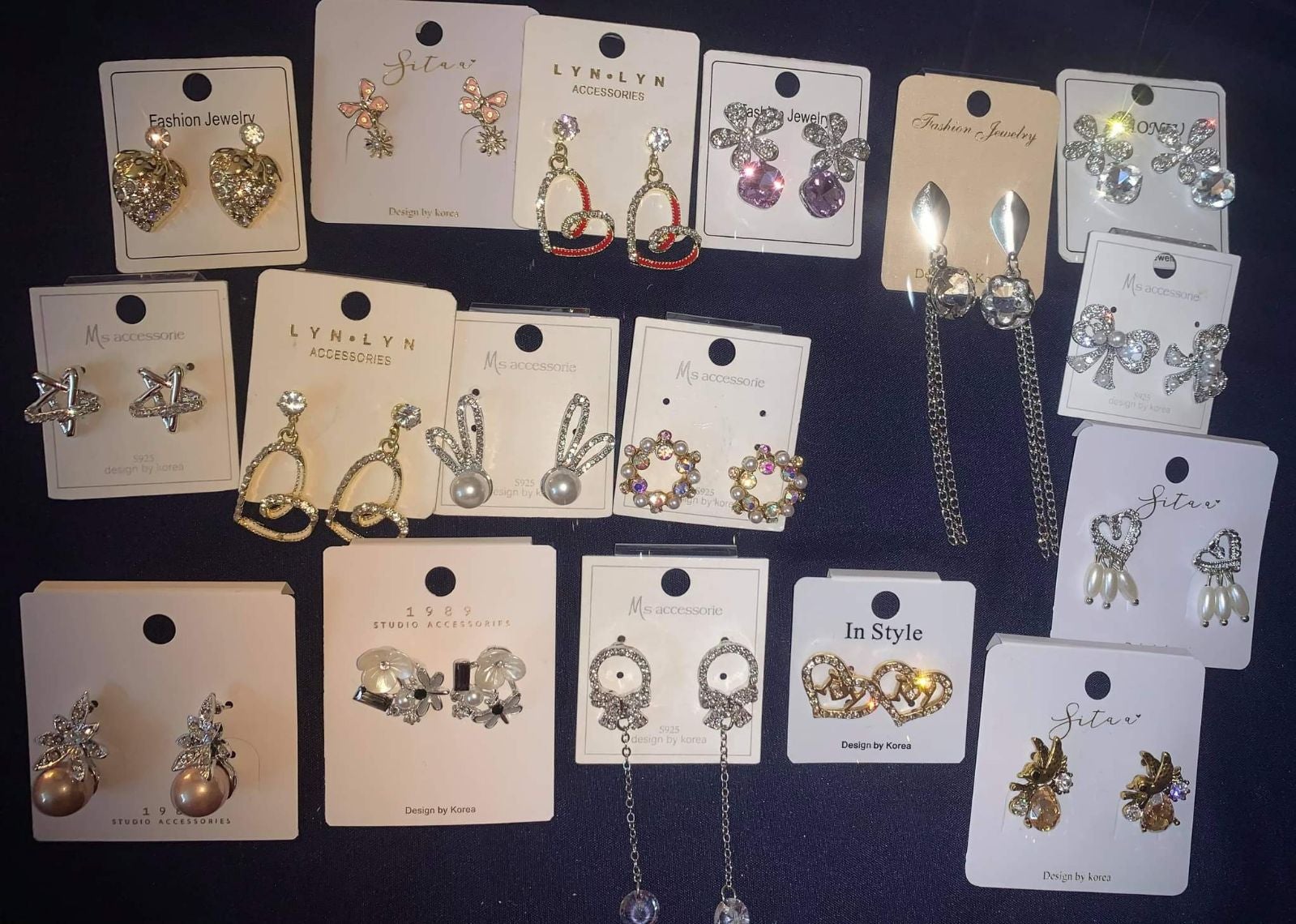 17 pairs of earrings