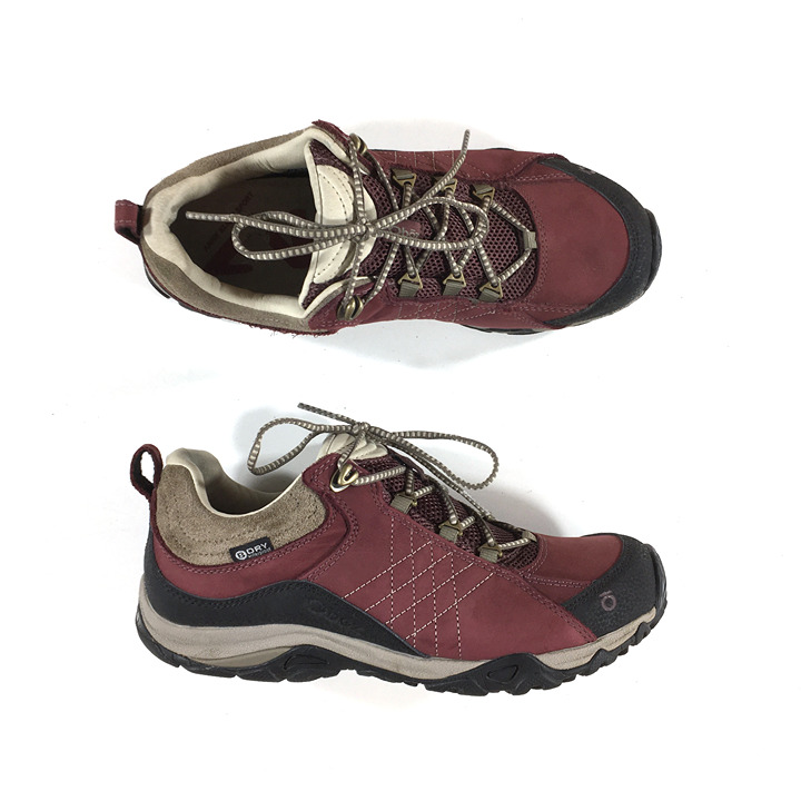 Oboz Hiking Shoes Womens Size 8 Red Waterproof Leather