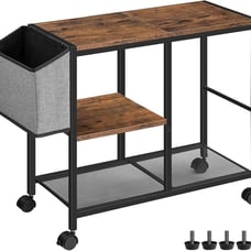 Printer Stand with Storage Bag 3 Tier Rustic Brown