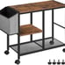 Printer Stand with Storage Bag 3 Tier Rustic Brown