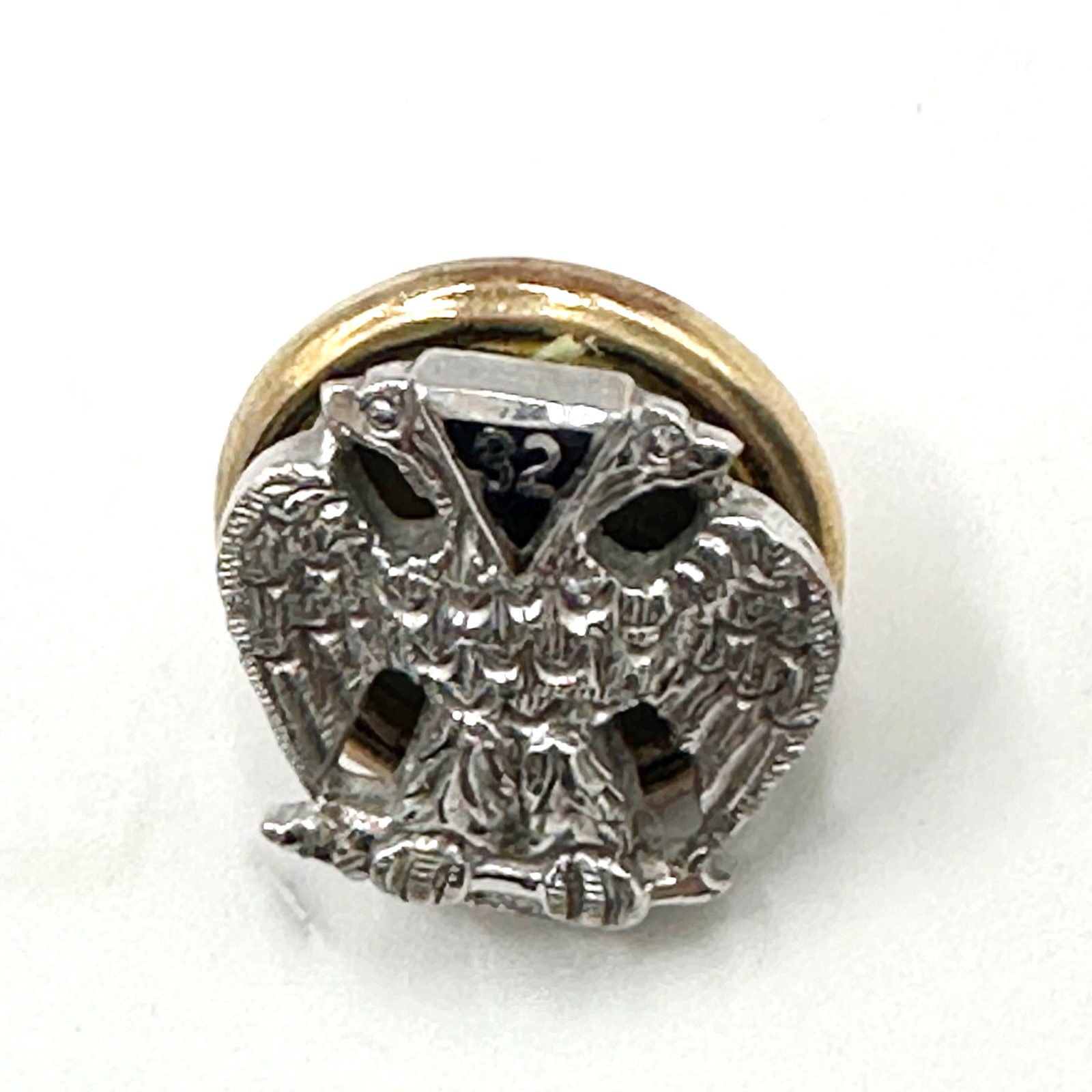 Wefferling & Berry 32 Mens Tie Lapel Pin Sterling Vintage Masonic Scottish Rite