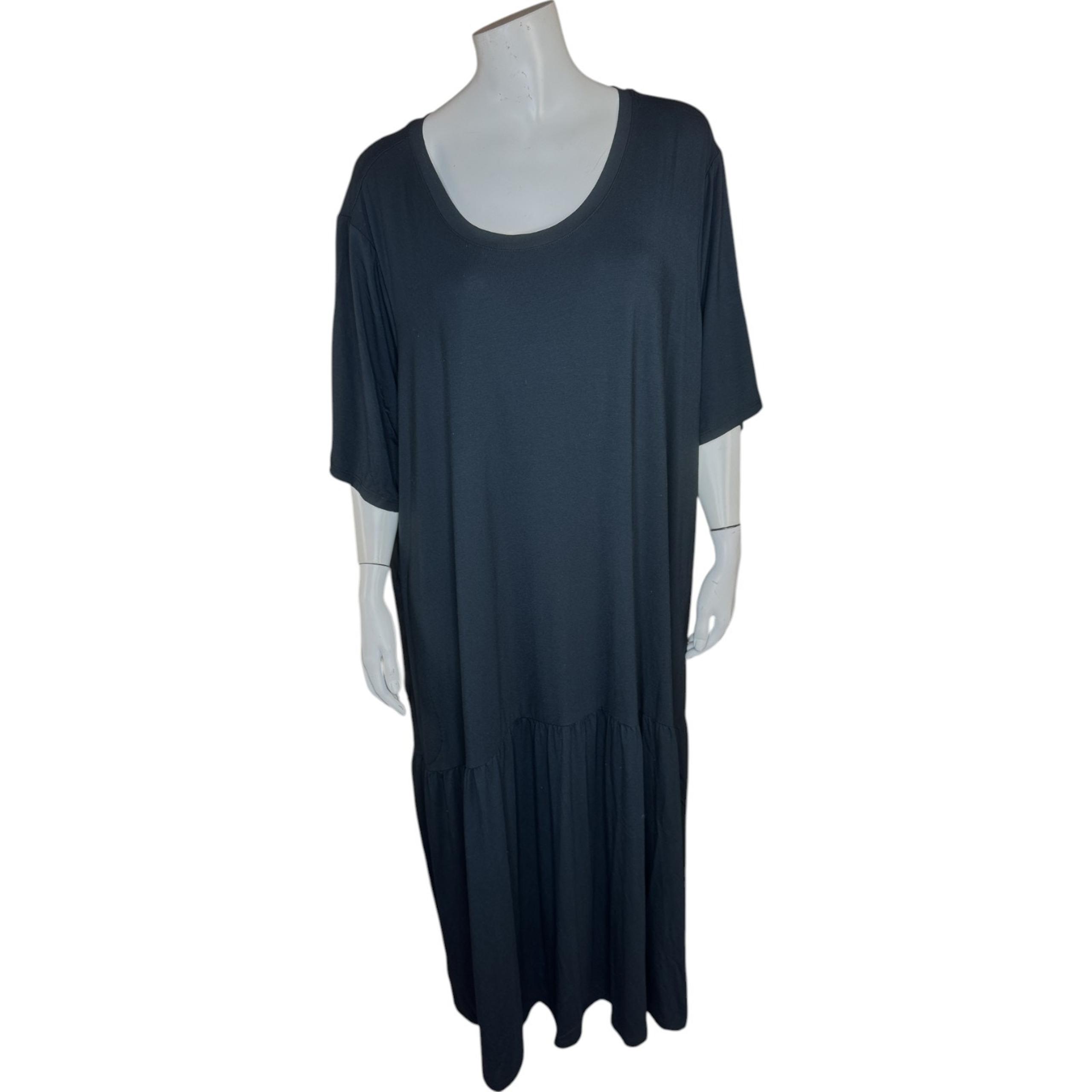 LOGO by Lori Goldstein Regular Rayon 230 Elbow Sleeve Dress Black 4X