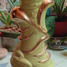 1955 C. Miller Table Lamp Vtg greenish MCM