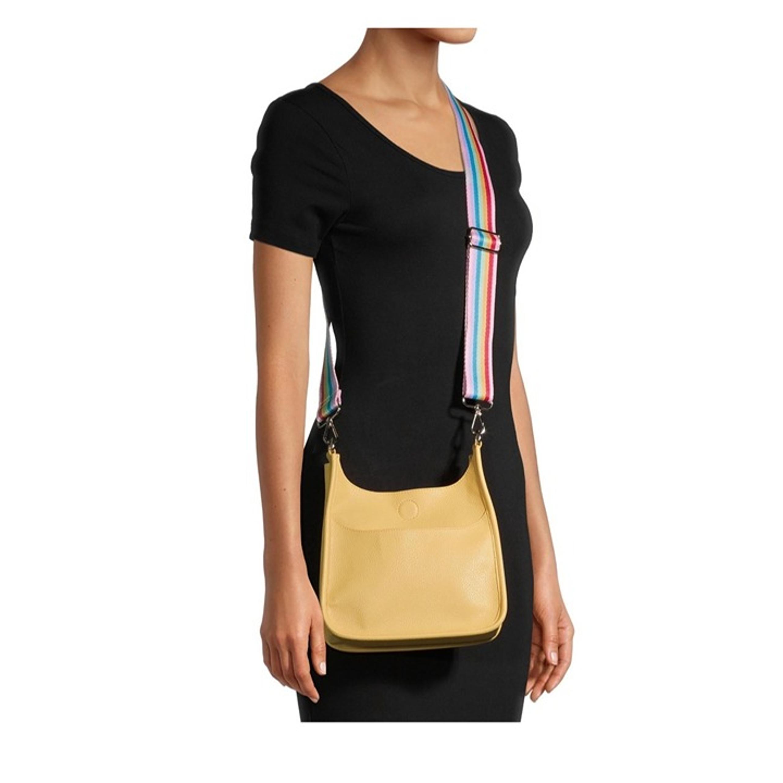 No Boundaries Women's Bar Bag Crossbody with Two Straps Golden Curry Yellow