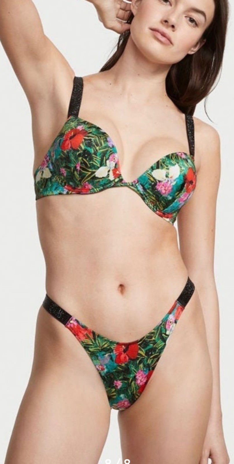 Victoria’s Secret Swimsuit Bombshell Bikini Set Tropical Floral 34B/M New