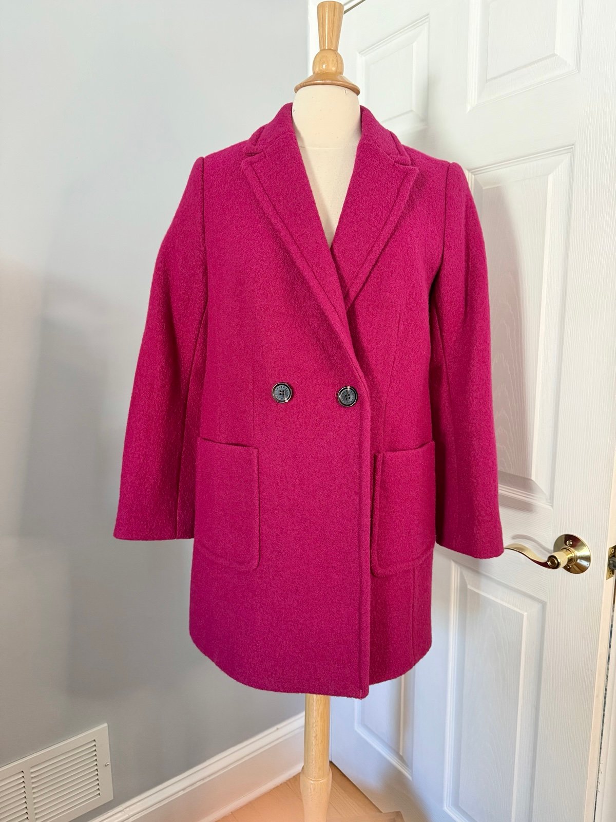 Talbots Double Breasted Wool Coat petite size 8