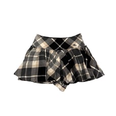 Burberry Blue Label Wool Nova Check Plaid Embroidered Logo Skort