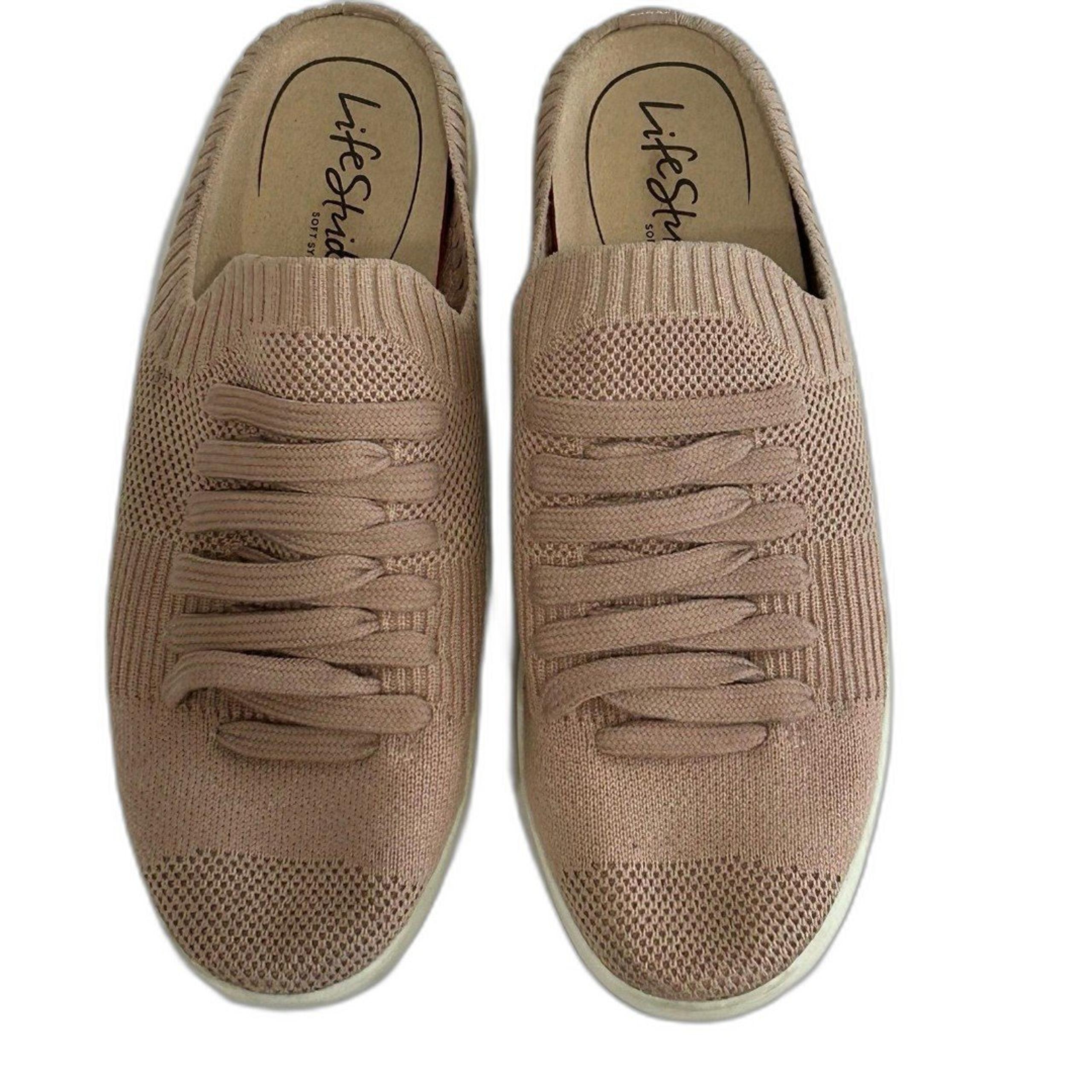 LifeStride  Women’s Sneakers Size 8 Knit Cushioned Slip on Mule Color Blush