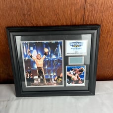 Wrestlemania XXVII Edge Autograph with Actual Mat Framed LTD 1000