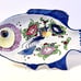 HARD to FIND Vintage G NIKOLAOU Hand Painted Majolica Fish Serving Platter Plate