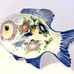 HARD to FIND Vintage G NIKOLAOU Hand Painted Majolica Fish Serving Platter Plate