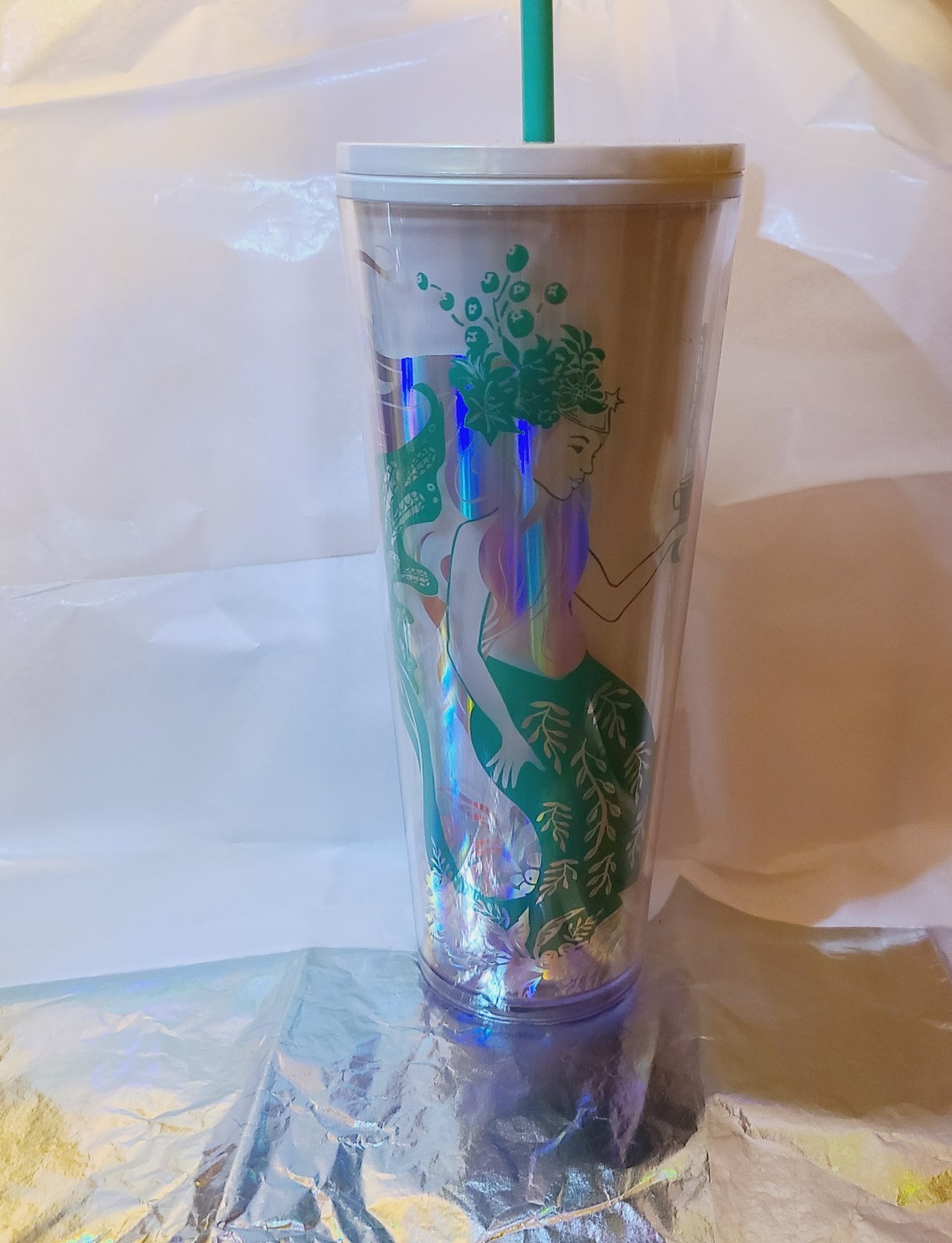 Starbucks holiday Tumbler 2022 Siren White Iridescent NWT