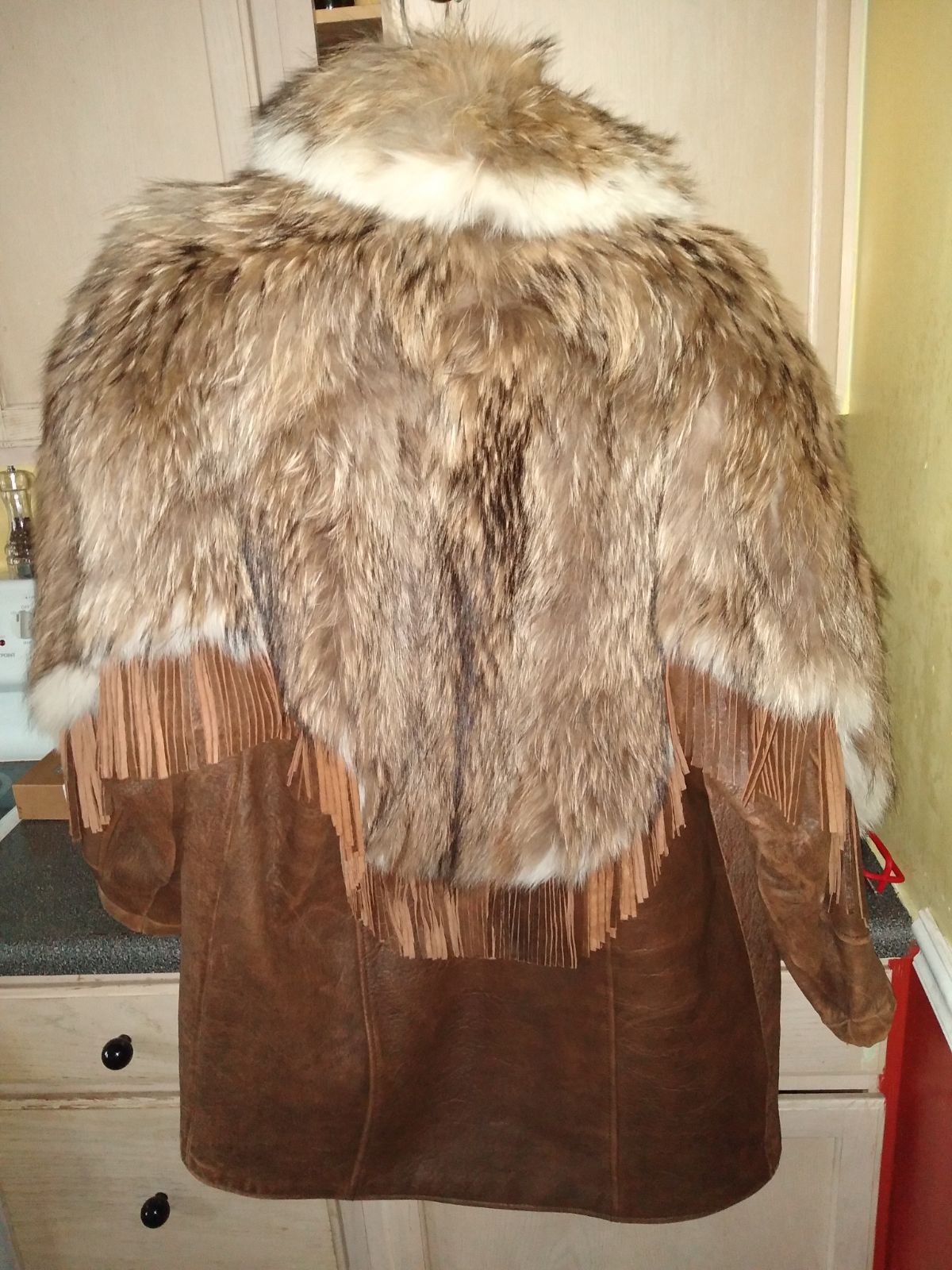 Rabbit Fur/leather women's jacket
