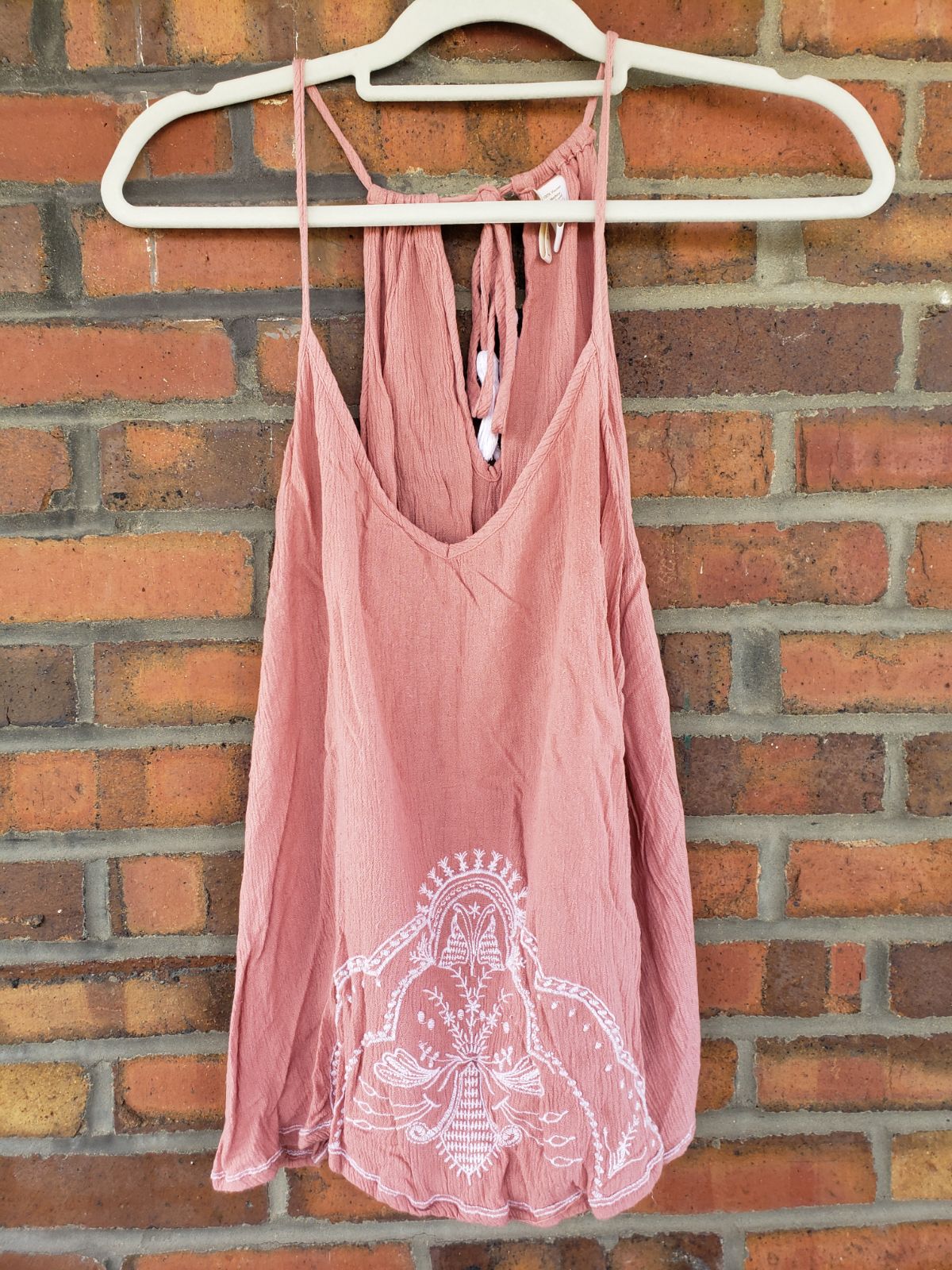Dusty Rose Boho Tank Top L