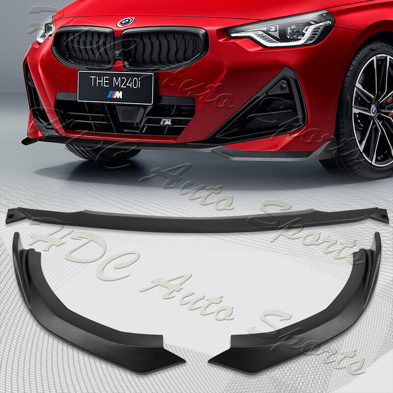 For 2022-2024 BMW 2-Series Coupe G42 M-Sport Matt Black Front Bumper Spoiler Lip