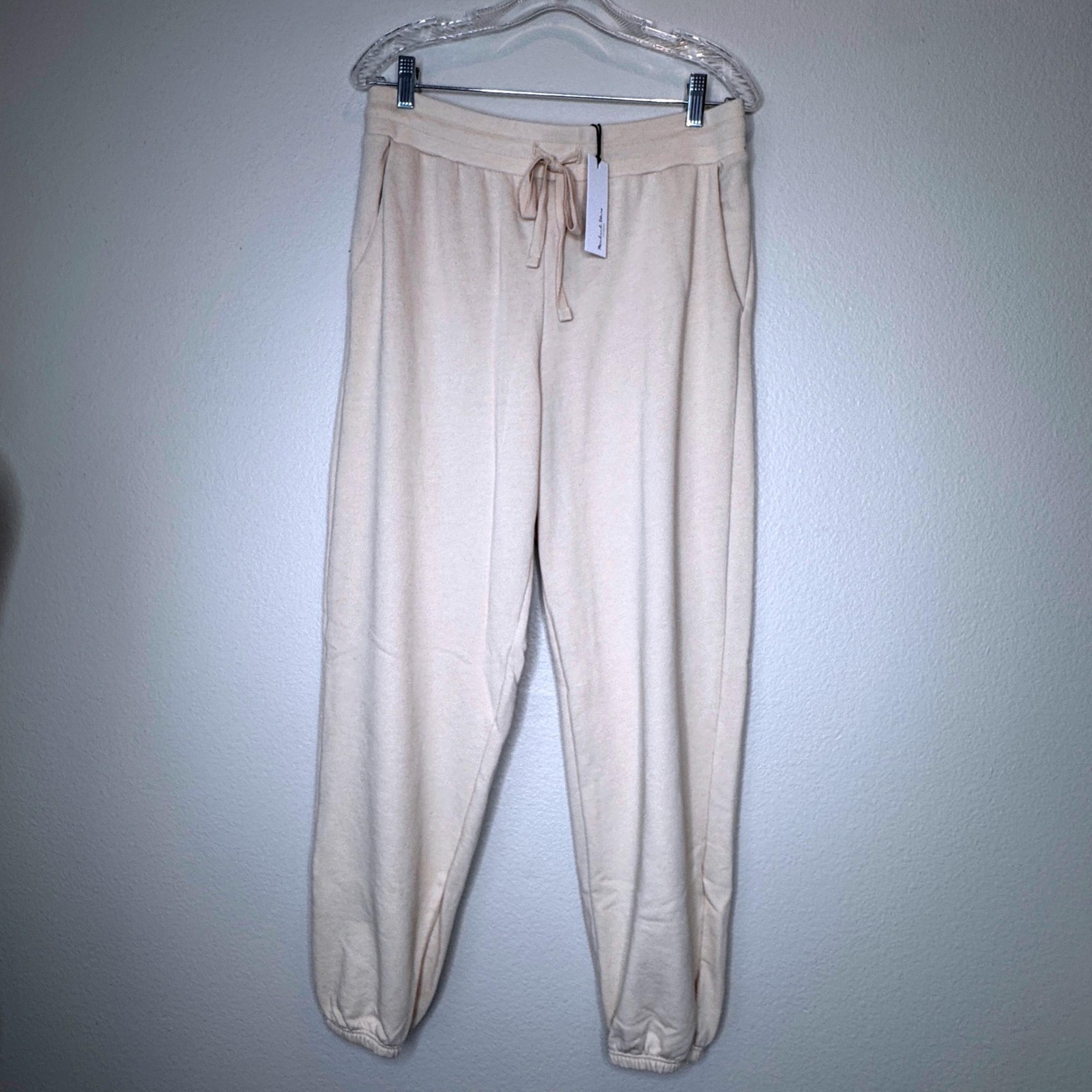 NEW! MICHAEL STARS Ray Relaxed Jogger LG Hermosa French Terry in Adobe Cream