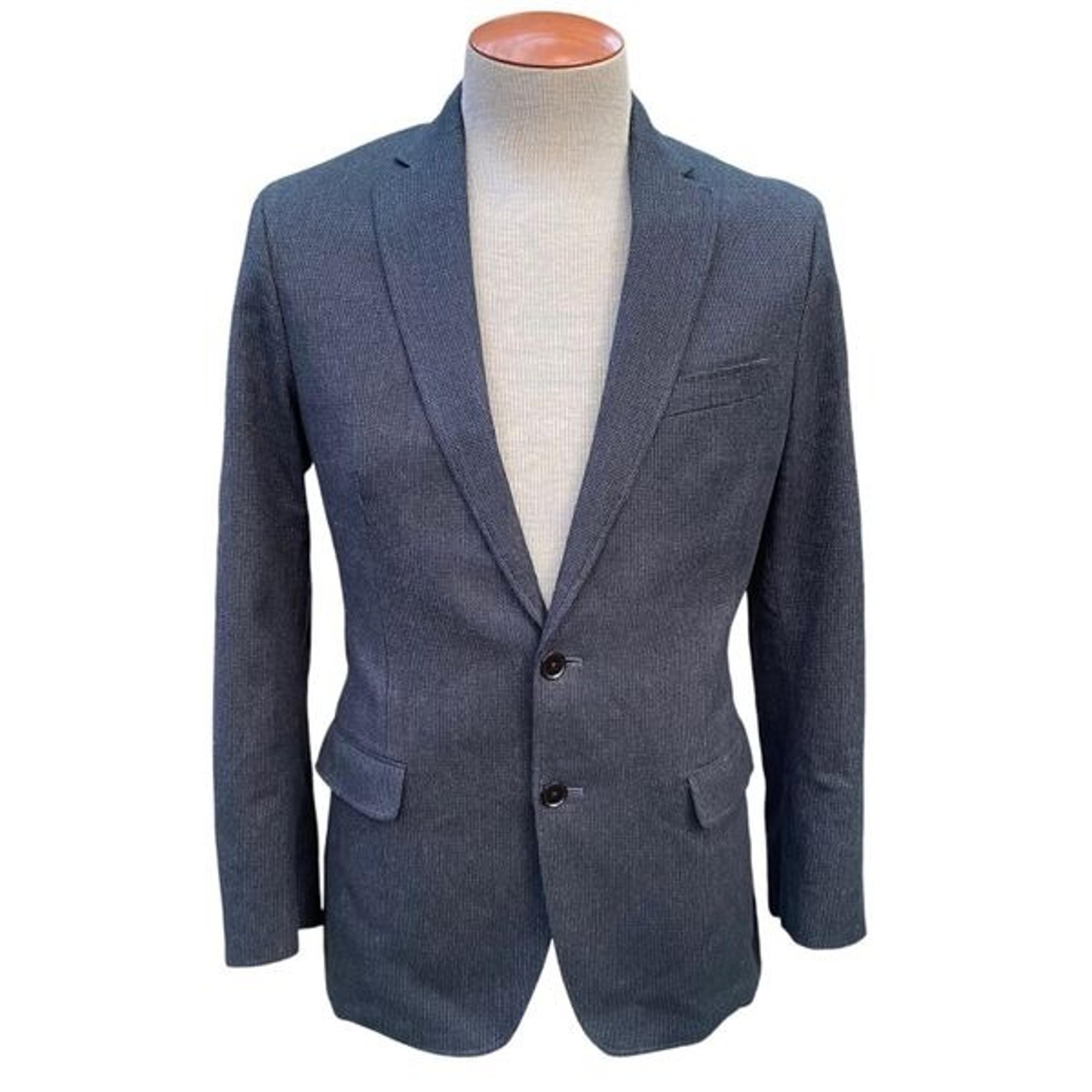 J. Crew Men’s 2-Button Sports Coat Tailored Fit 38R Elbow Patches Blue