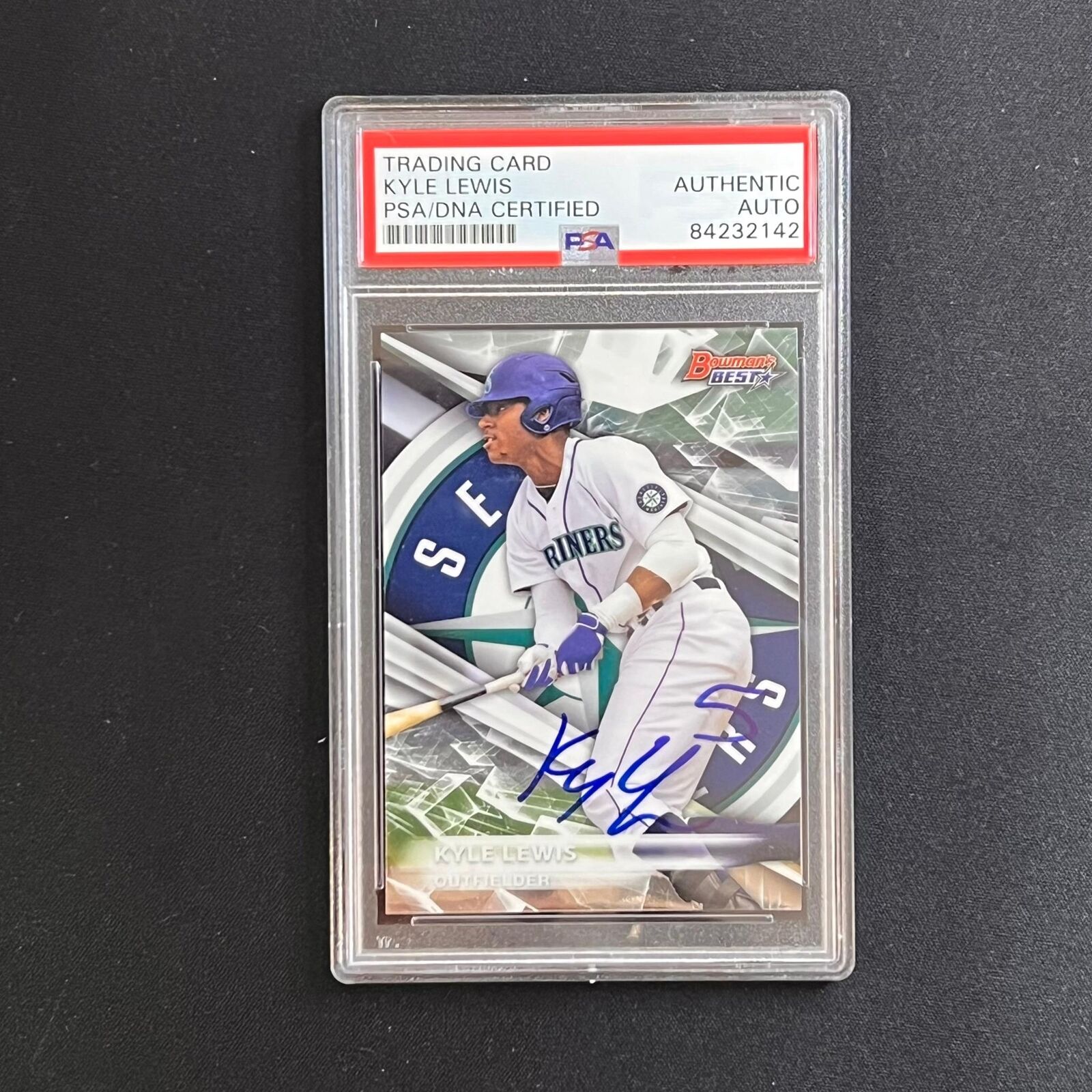 2017 Topps Bowman Best #TP-22 Kyle Lewis Signed Card AUTO PSA Slabbed Seattle Ma