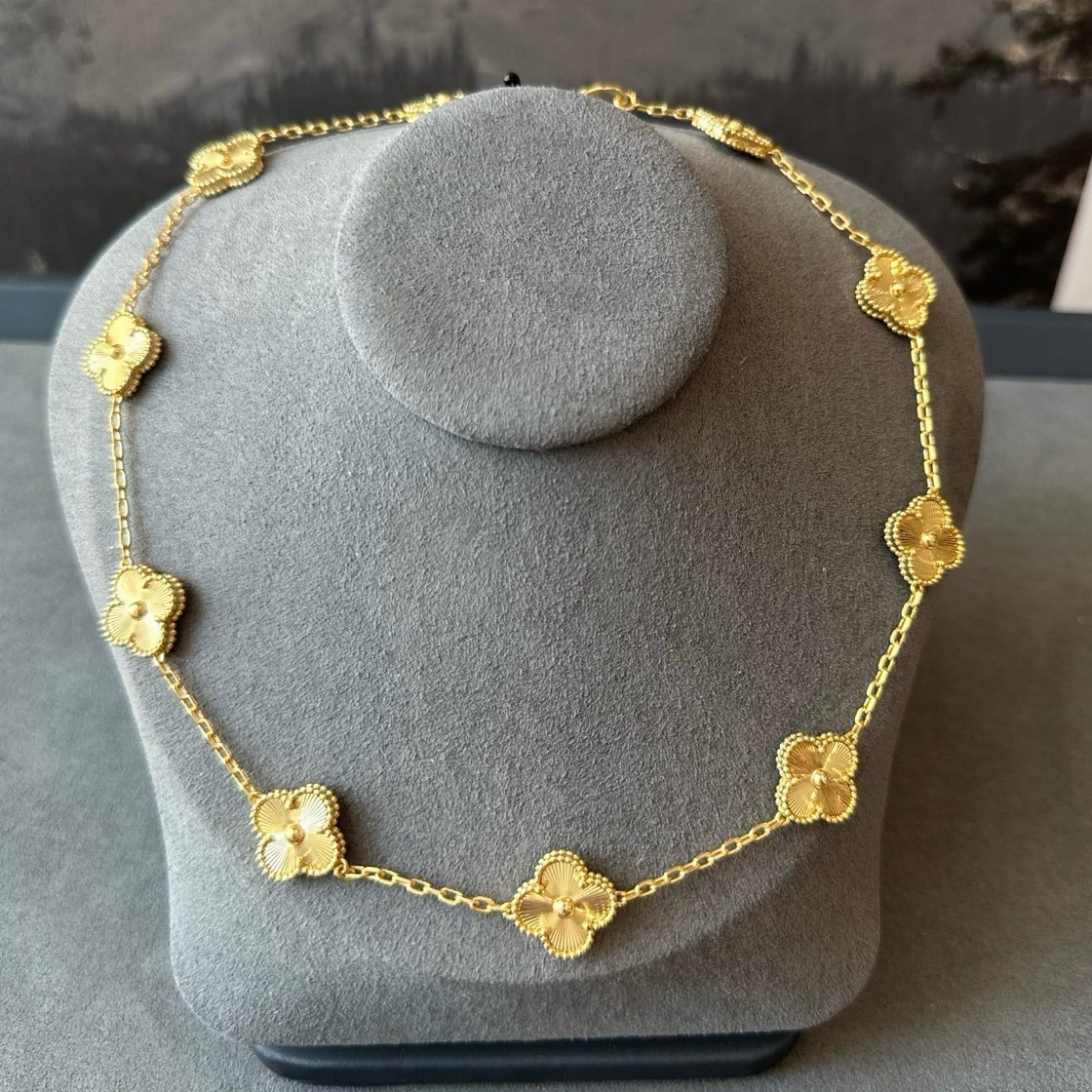 Clover gold necklace 925 silver 18k gold plated 10 motifs clover necklace