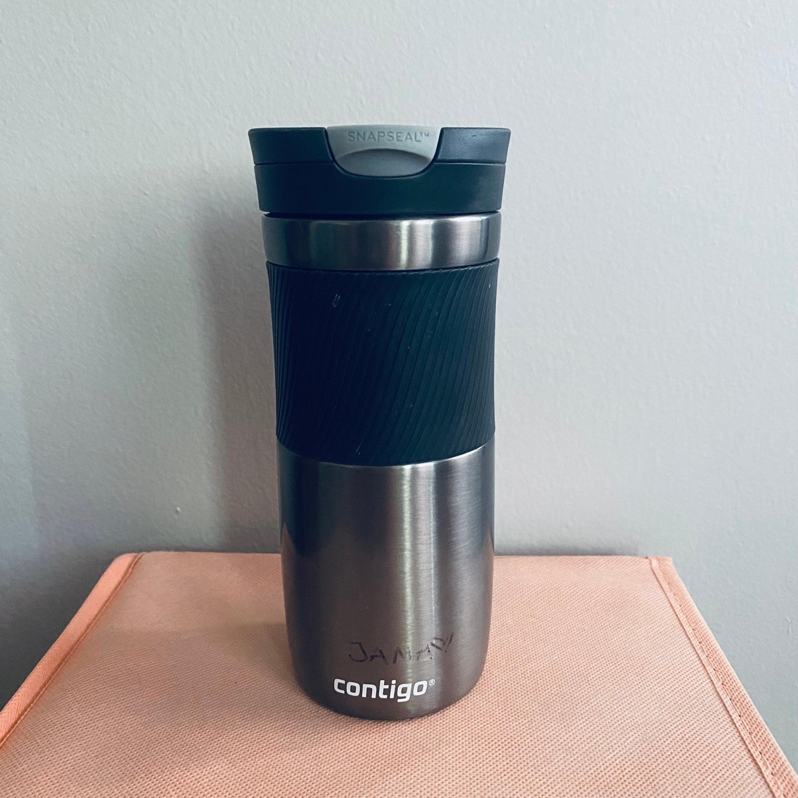 Contigo Silver & Black Metal 16 oz. Travel Mug Coffee Cup