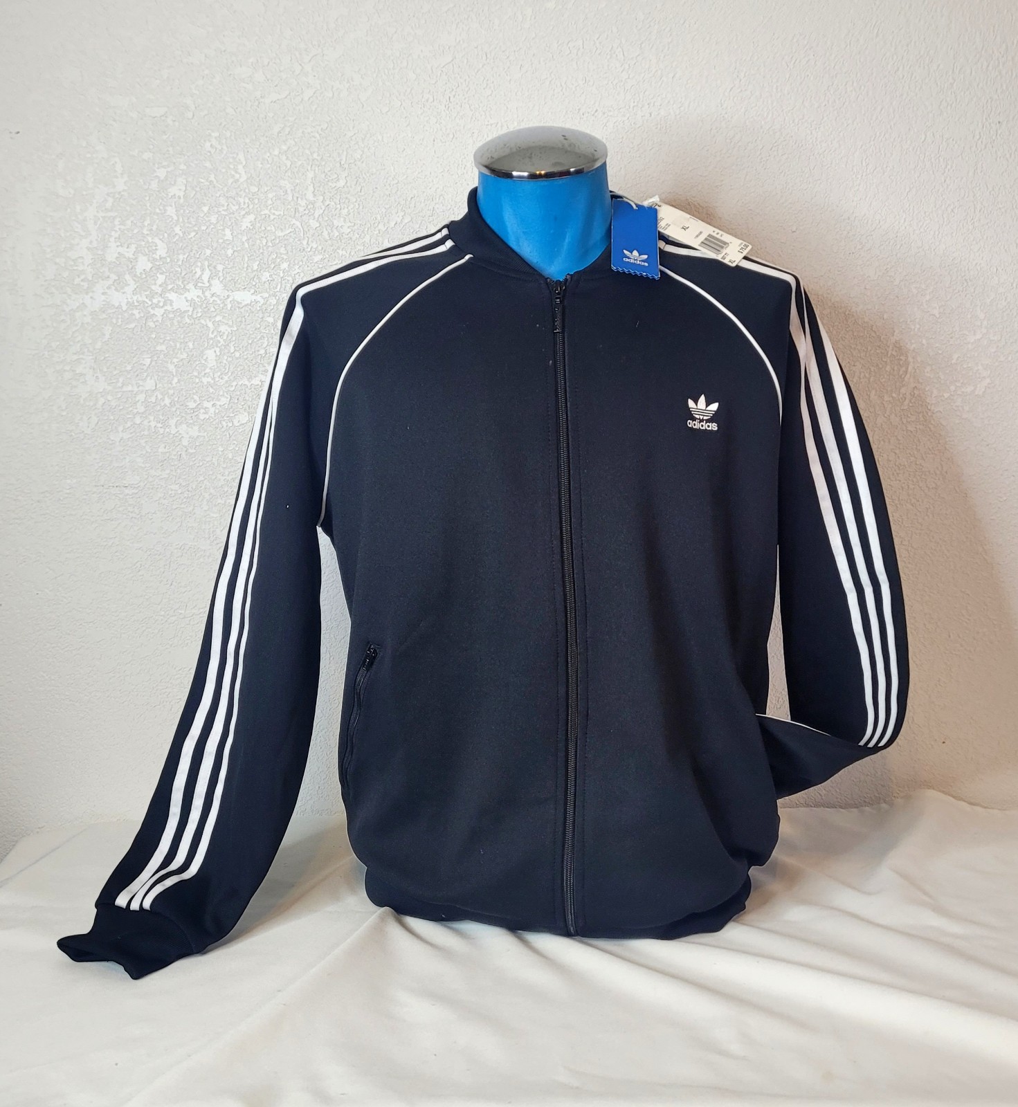ADIDAS Men's Sweatshirt Track Jacket Black/ White Size XL