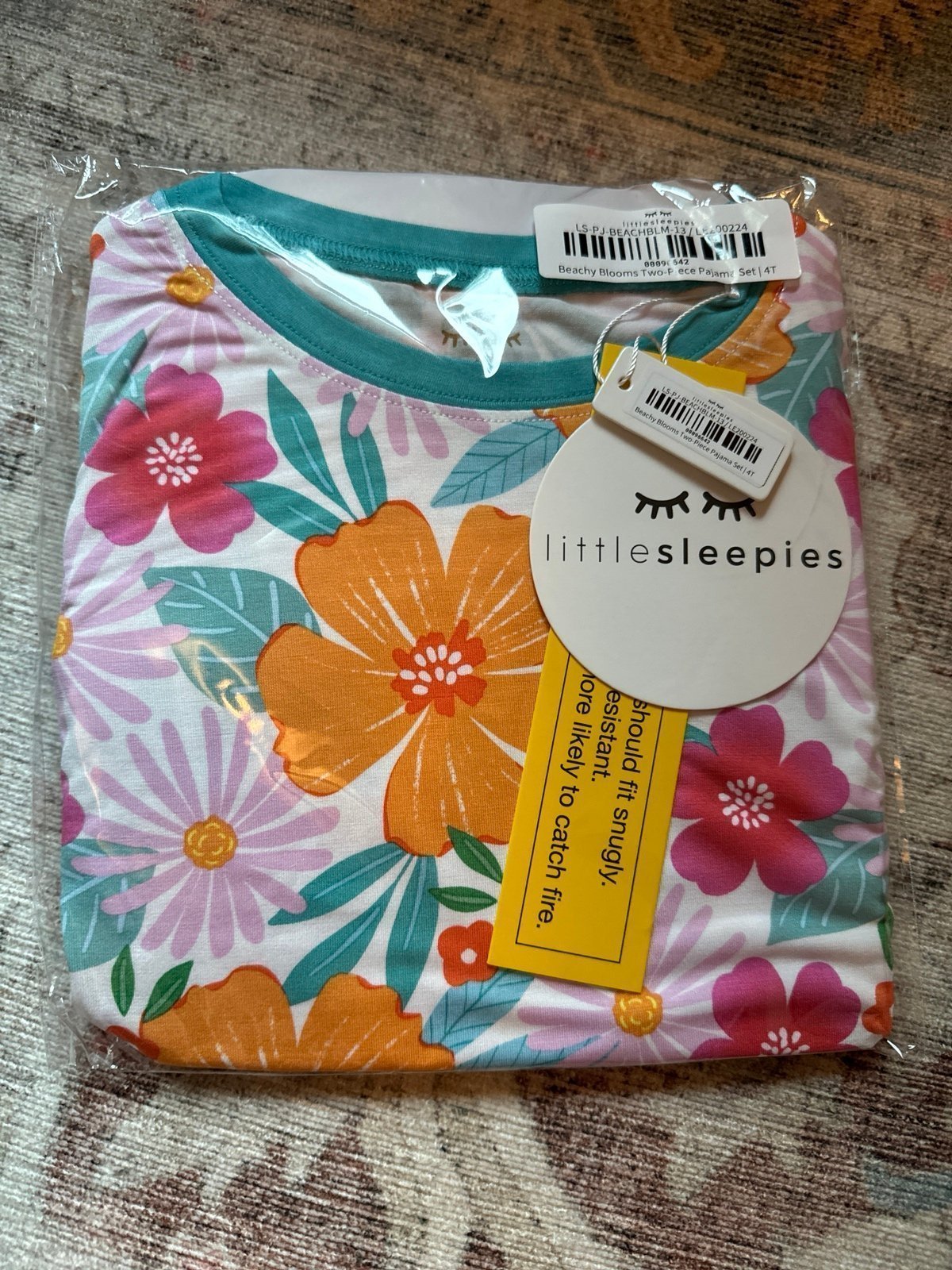 Little Sleepies beachy blooms 4T