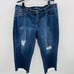 Lane Bryant Womens Size 18 Mid Rise Girlfriend Crop Jeans with Crochet Trim 69