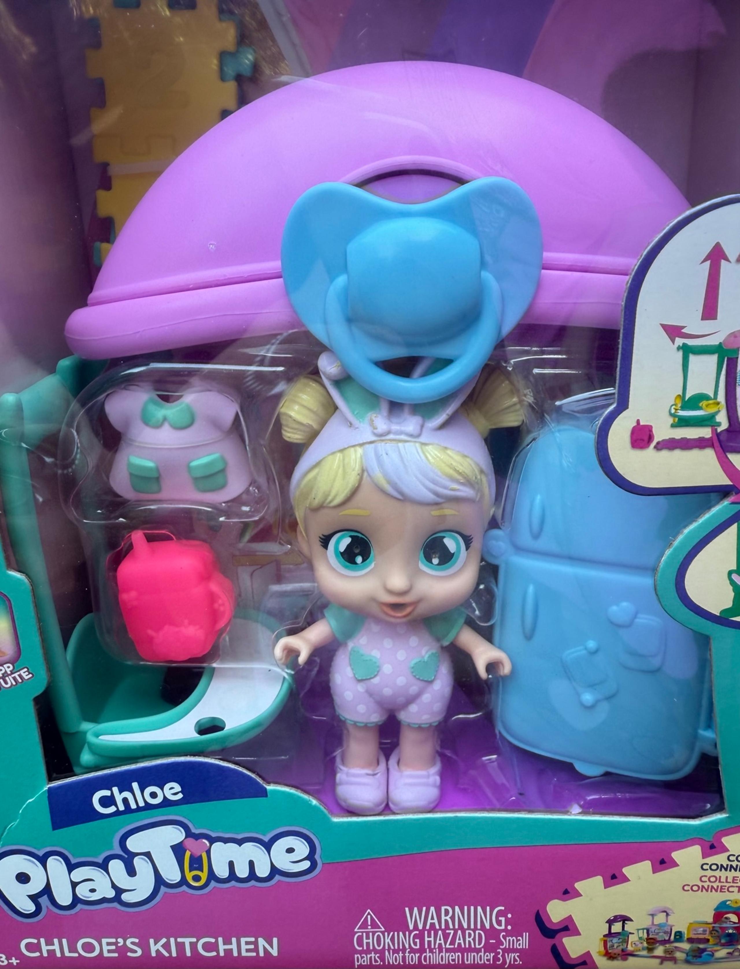 Cry Babies PlayTime Chloe’s Kitchen Mini Doll Playset Toy New 13+ pcs Light Skin