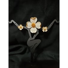 CROWN TRIFARI Classic White Enamel DOGWOOD FLOWER Pin and Earrings BOOK PIECE