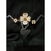 CROWN TRIFARI Classic White Enamel DOGWOOD FLOWER Pin and Earrings BOOK PIECE