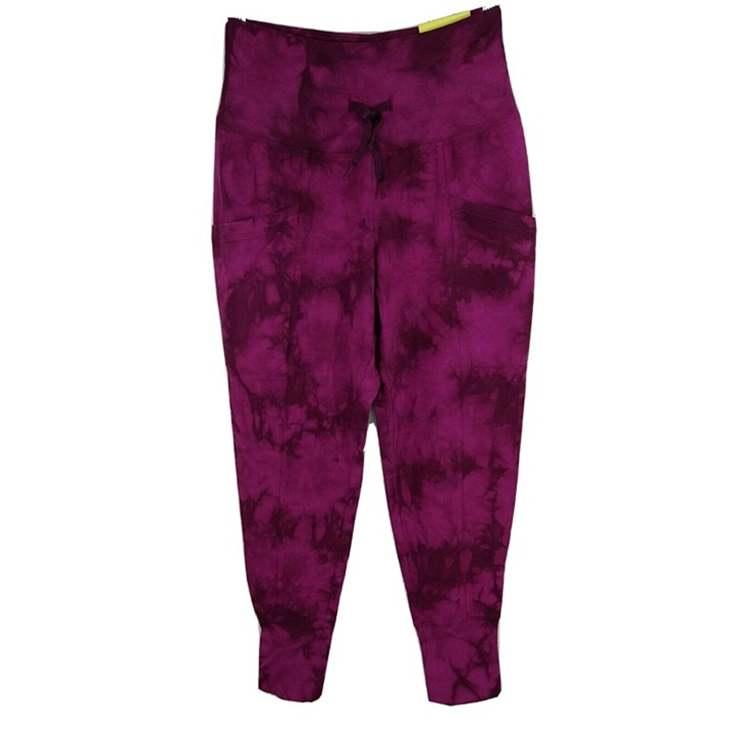 All in Motion High Rise Jogger Pants Women Size XS Purple Tie Dye Pockets NEW
