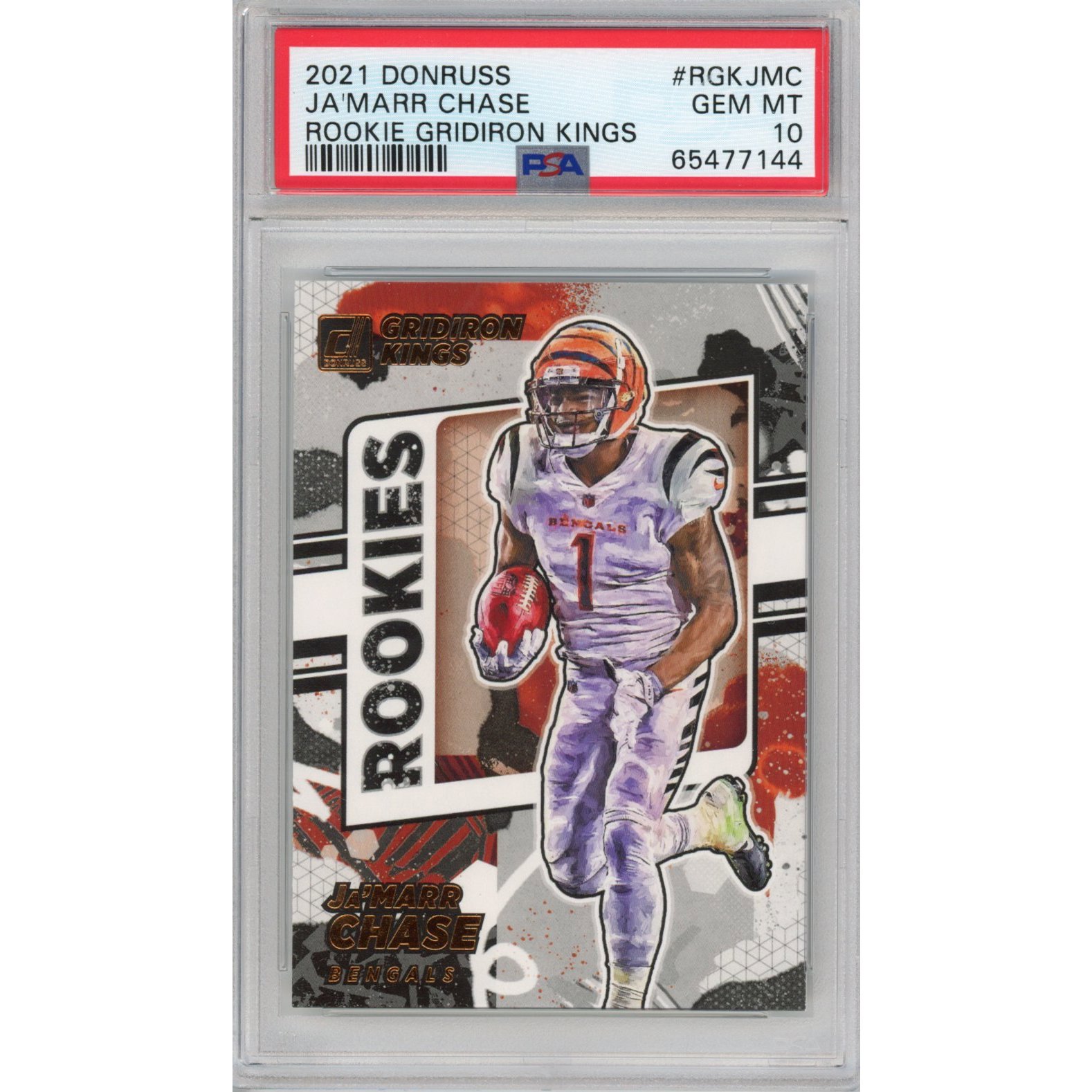 Graded 2021 Panini Donruss Ja'Marr Chase #RGKJMC Gridiron Kings Rookie Card PS
