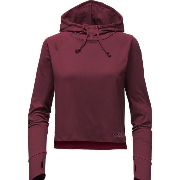 The North Face Cropped Burgundy Hoodie