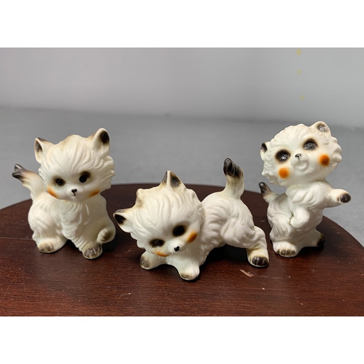 Vintage Josef Originals Persian Kitten Porcelain Figurine Trio Collectible