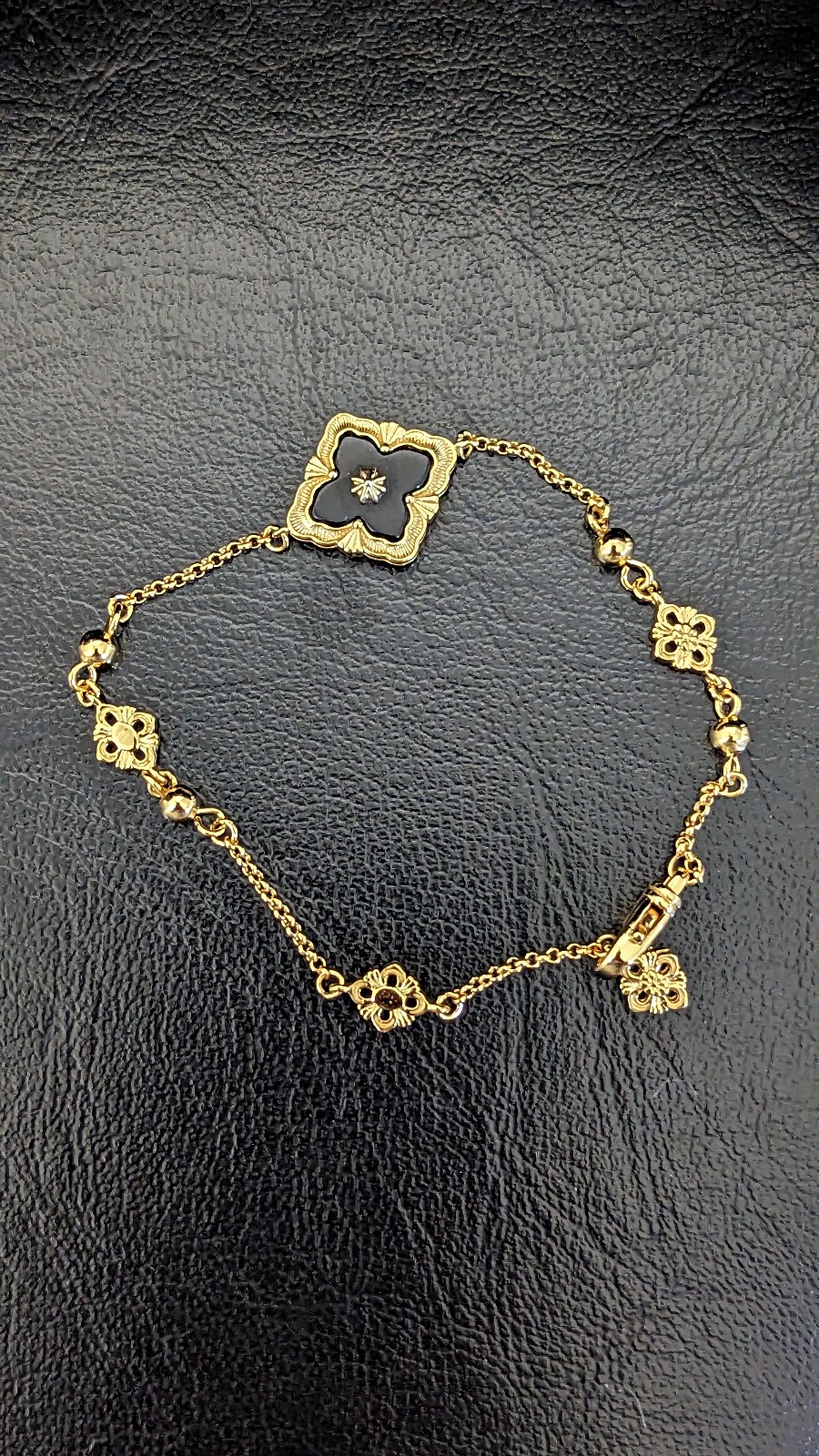 Gold Plated Silver Bracelet; Zircon