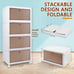 4 Tier Stackable Plastic Storage Bins with Lid and Wheels - 23 QT Closet