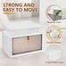 4 Tier Stackable Plastic Storage Bins with Lid and Wheels - 23 QT Closet