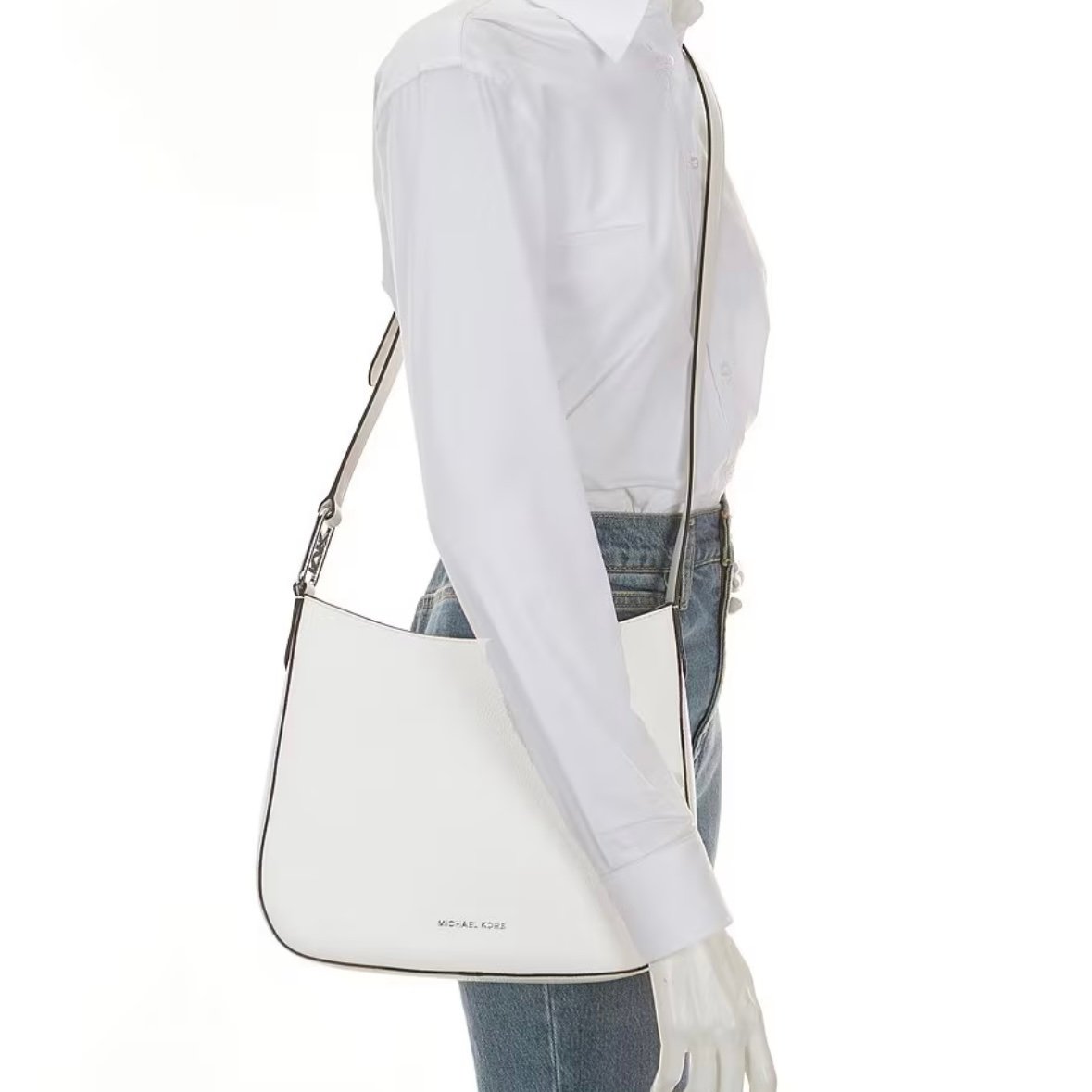 NWT Michael Kors White Pebble Kensington Large Crossbody Bag