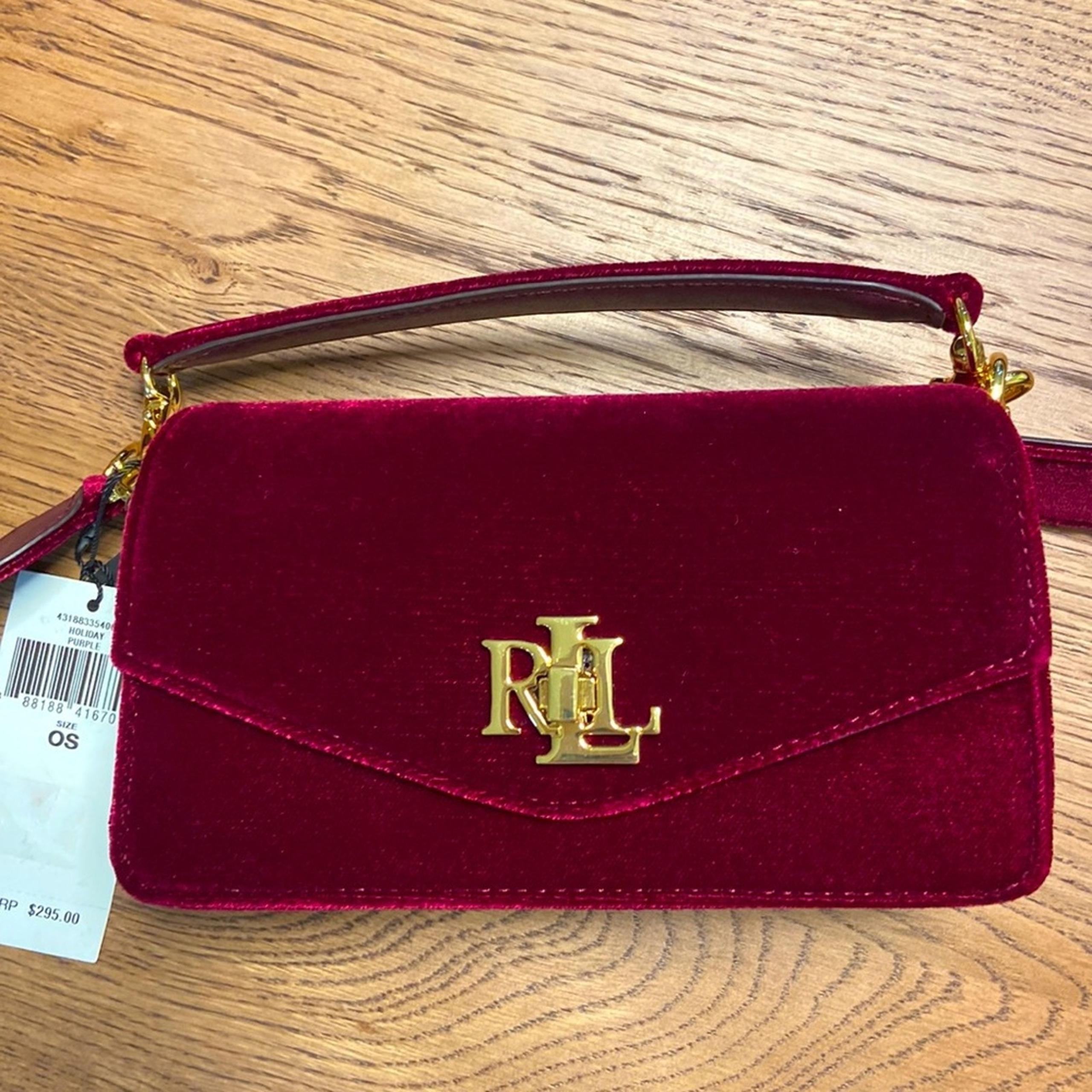 NWT MSRP$295 LAUREN RALPH LAUREN
Small Velvet Tayler Crossbody Bag Purple