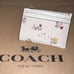 NWT COACH Mini Skinny ID Case Card Wallet Keychain CW967 w Heart Print