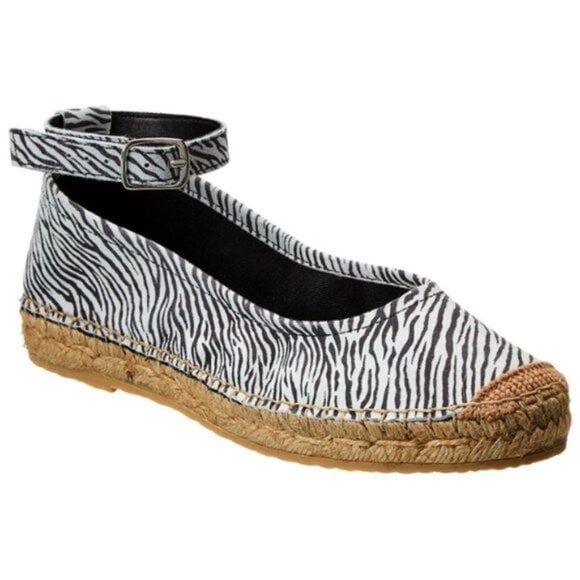 NWT Free People Black & Grey Zebra Print Espadrilles EU38/US8