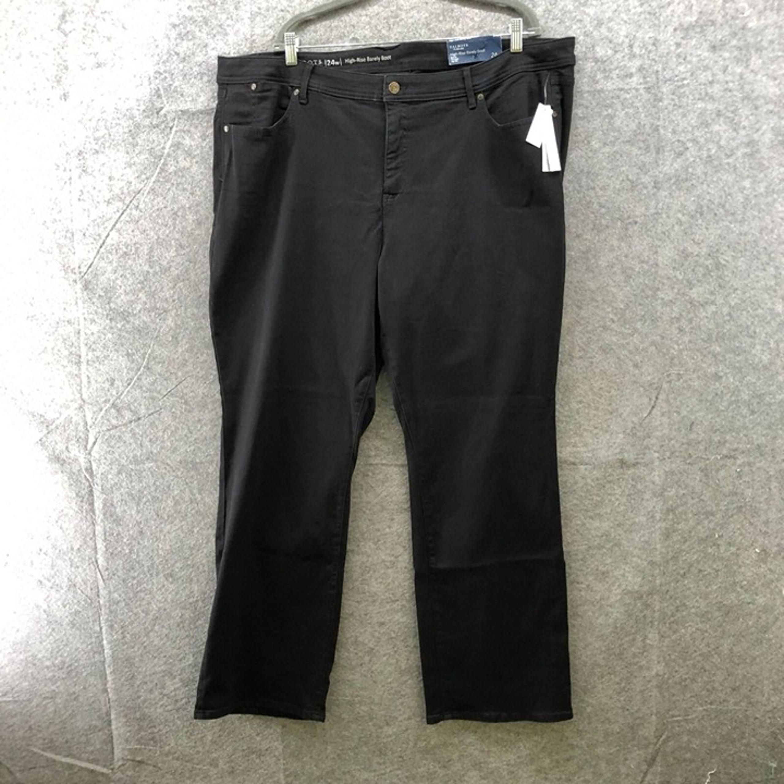 Talbots Flawless High-Rise Barely Boot-Cut Jeans Womens 24W Black Cotton Blend