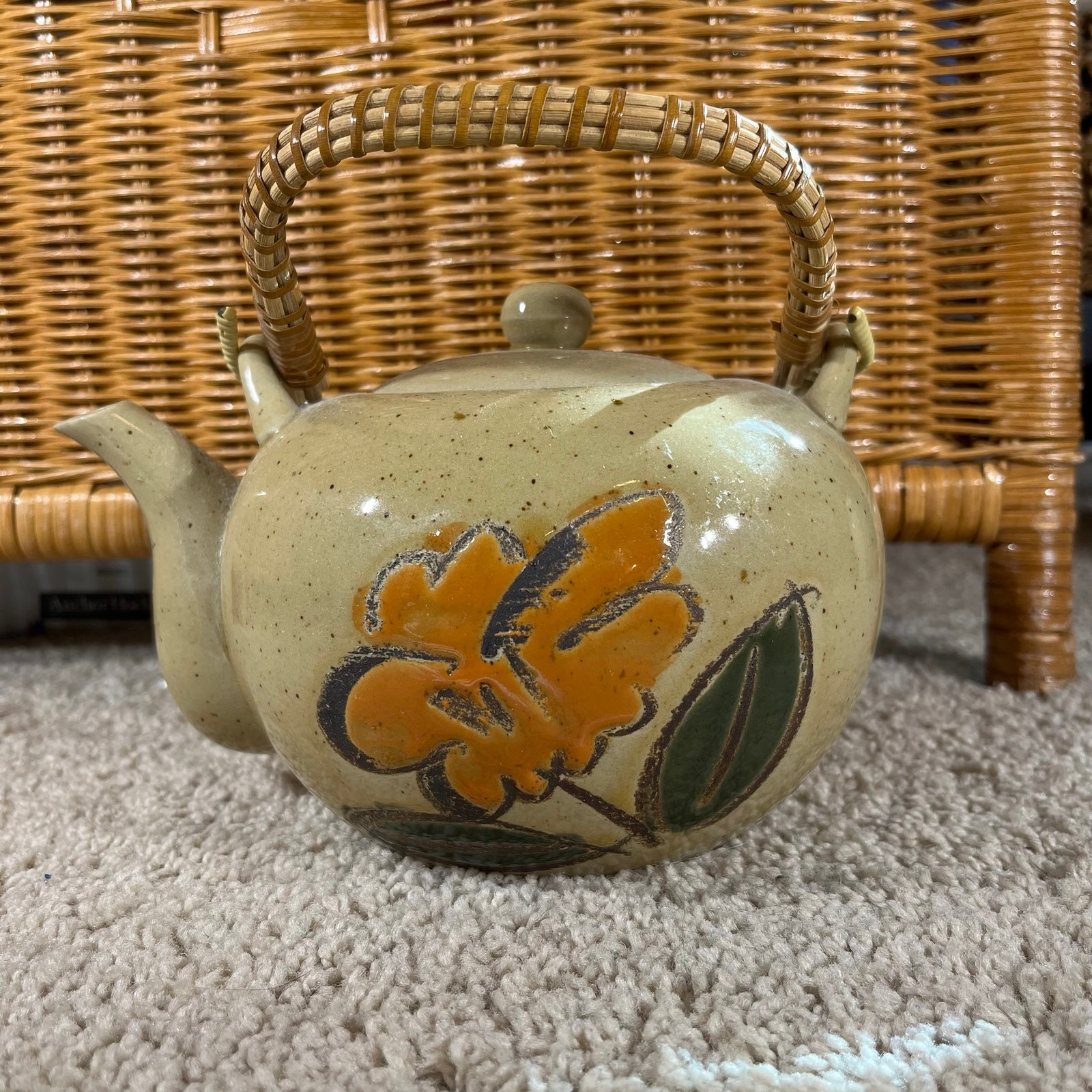 Vintage Japanese tea set pot with cups floral made in Japan LIKE NEW store flowers