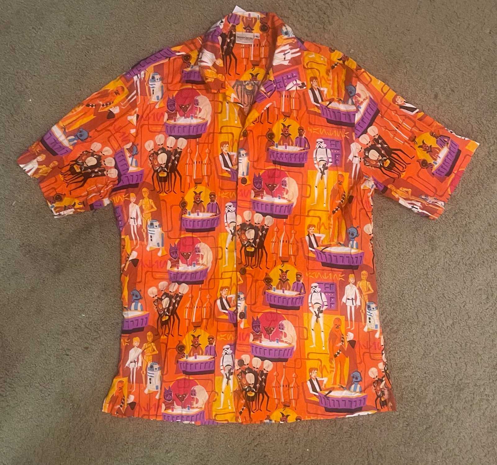 Disney Wonderground SHAG Star Wars Cantina A Wretched Hive Button Shirt XL
